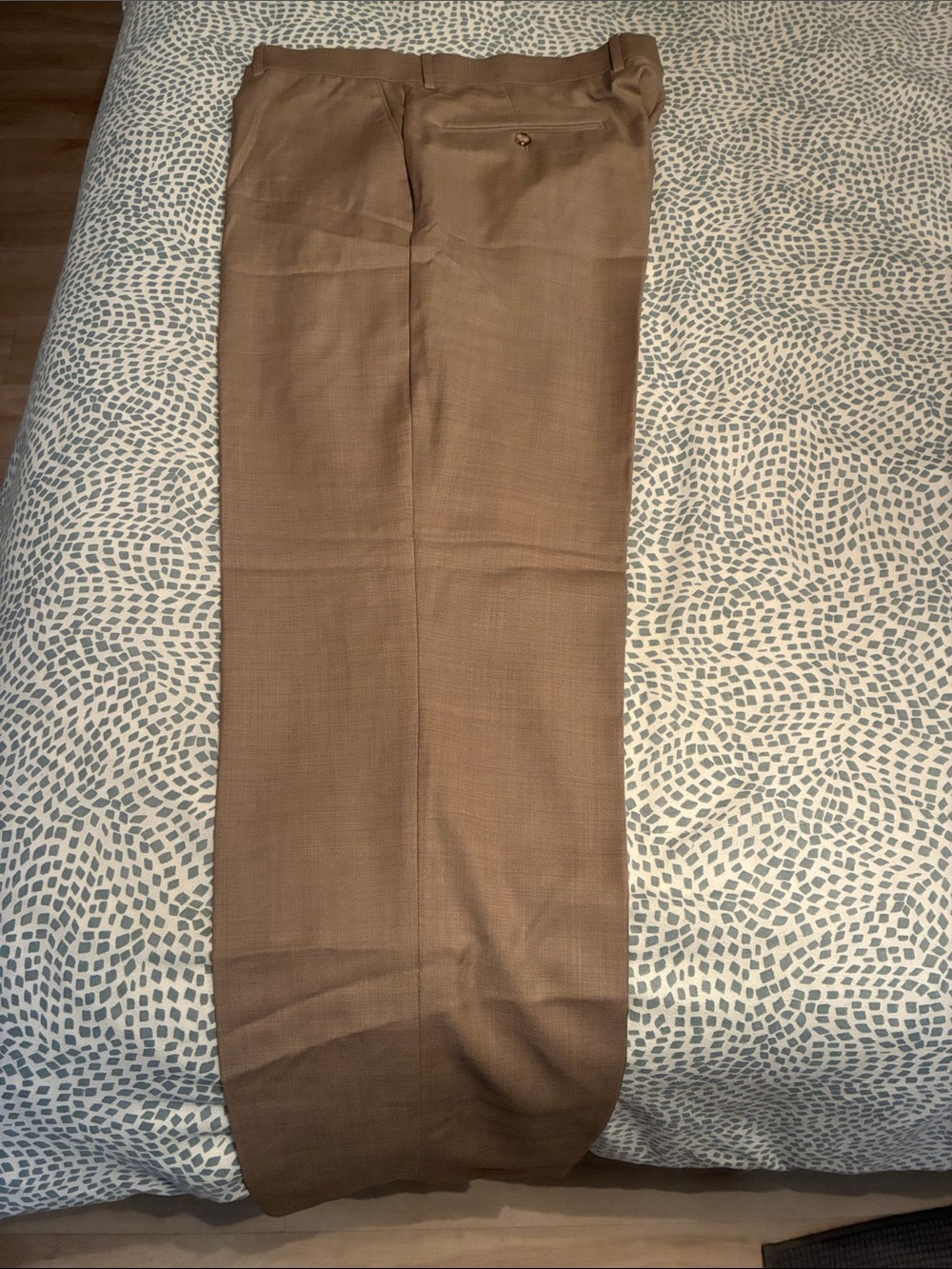 Men's Wool Grey/Brown Dress Pants - Classic Straight Fit